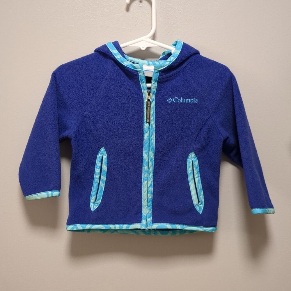 Columbia Purple Blue Zip Up Fleece - Girls Size 12 Months